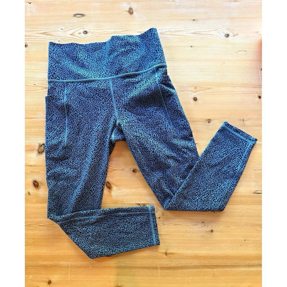Athleta Salutation Stash II High Rise Ankle Leggings Pockets Blue/Black S
